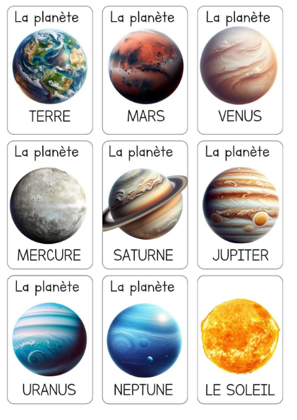 imagier sur le système solaire